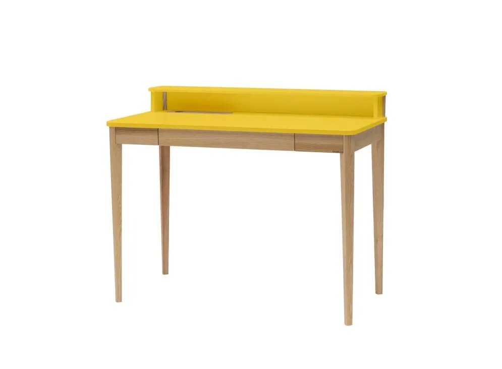 Biurko ASHME żółte na jesionowych nogach | MIRAT. styl SKANDYNAWSKI
