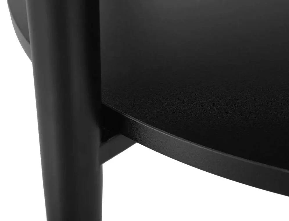 Okrągły stolik loftowy z półką Ella B 60 cm dąb | MIRAT styl LOFT