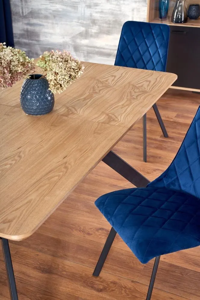 Stół BACARDI 160(220)x90 dąb/czarny rozkładany w stylu loft | MIRAT. w stylu LOFT kolekcja