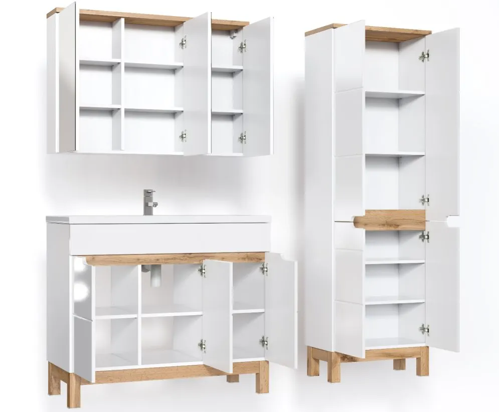 Szafka pod umywalkę BALI 100 cm biała szeroka | MIRAT. w stylu  kolekcja BALI