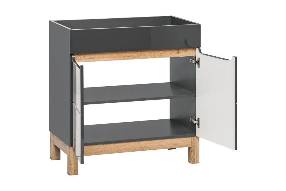 Szafka pod umywalkę BALI 60 cm grafitowa stojąca | MIRAT. w stylu kolekcja BALI