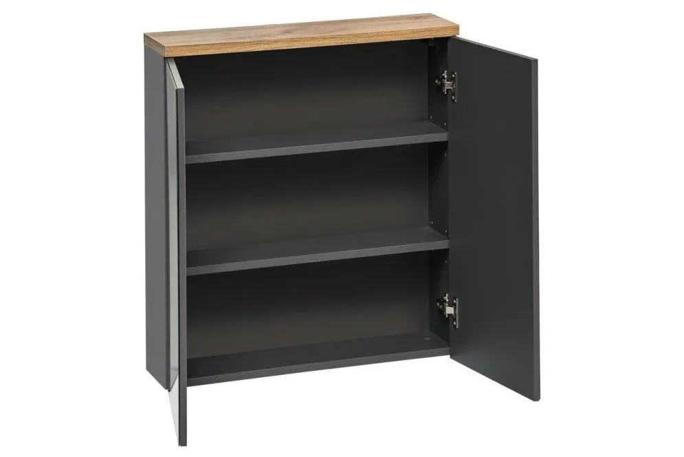 Szafka łazienkowa BALI 60 cm grafitowa z lustrem | MIRAT. w stylu  kolekcja BALI