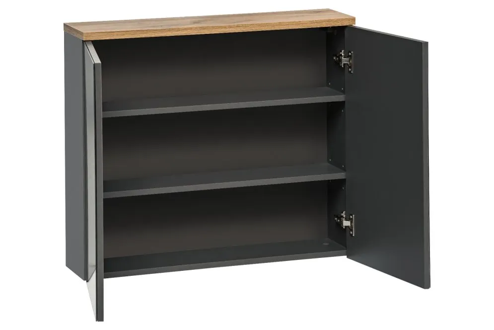 Szafka łazienkowa BALI 80 cm grafitowa z lustrem wisząca | MIRAT. w stylu  kolekcja BALI