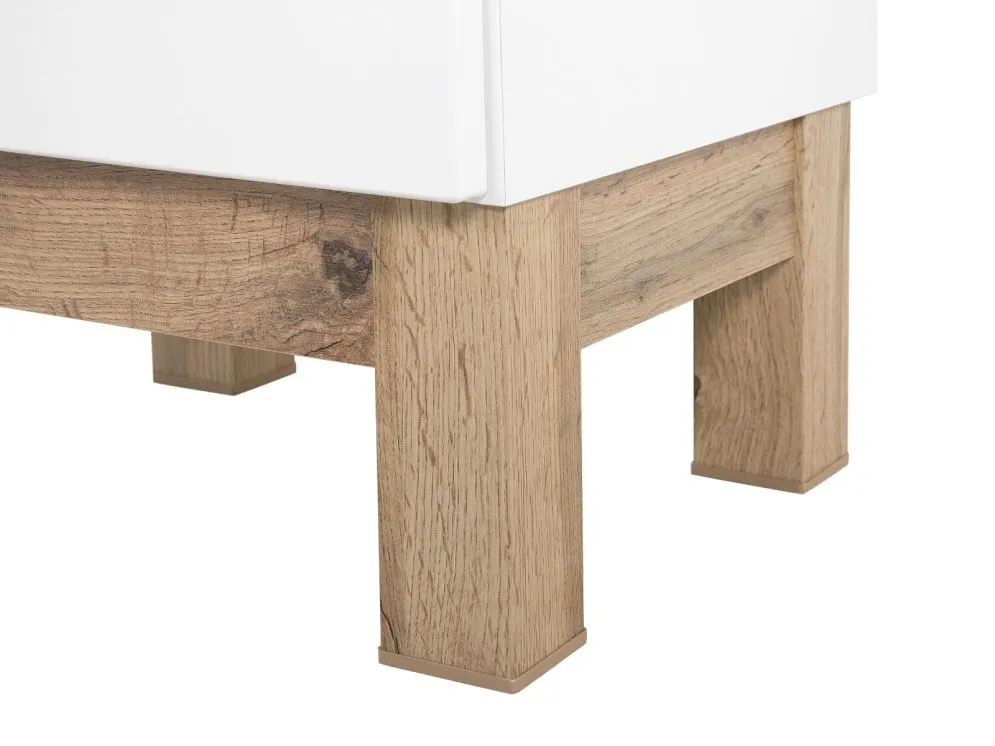 Szafka łazienkowa BALI 35 cm biała słupek z koszem | MIRAT. w stylu kolekcja BALI