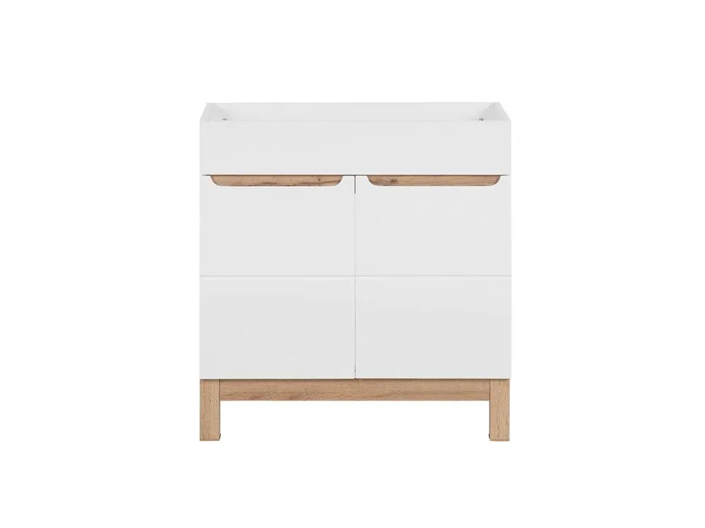Szafka pod umywalkę BALI 80 cm biały połysk stojąca | MIRAT. w stylu kolekcja BALI