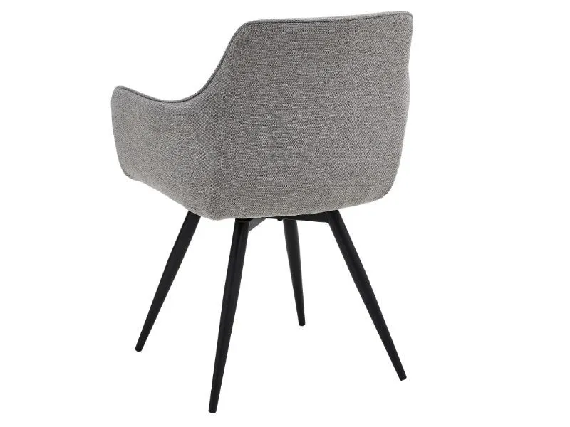 Szare krzesło jadalniane BALLO Brego obrotowe z podłokietnikami | MIRAT styl LOFT