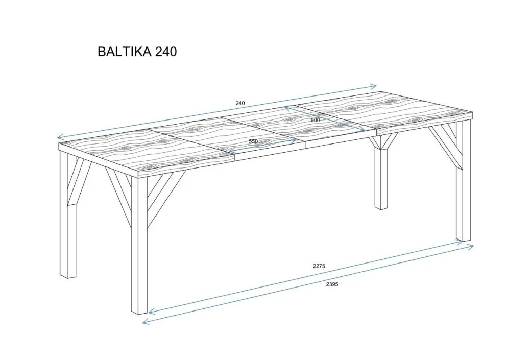 Stół rozkładany BALTIKA 130(185)x90 dąb evoke I sklep meblowy MIRAT. styl LOFT