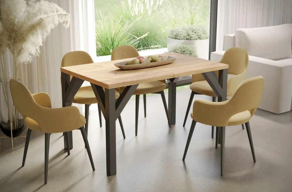 Stół rozkładany BALTIKA 130(185)x90 dąb złoty craft loftowy I sklep meblowy MIRAT. styl LOFT