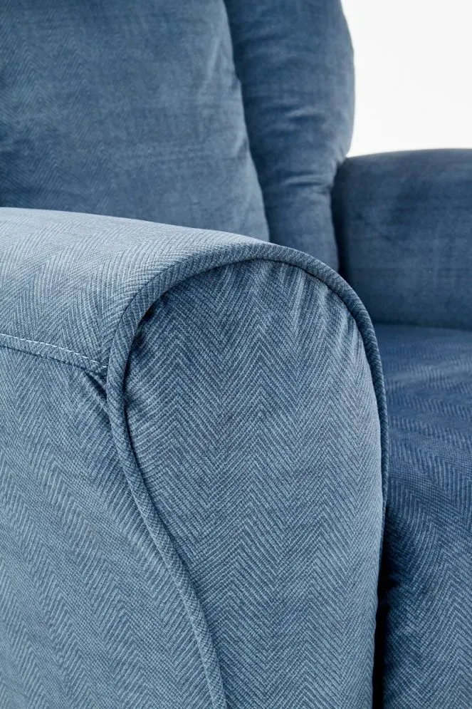 Fotel BARD niebieski rozkładany z podnóżkiem | MIRAT.