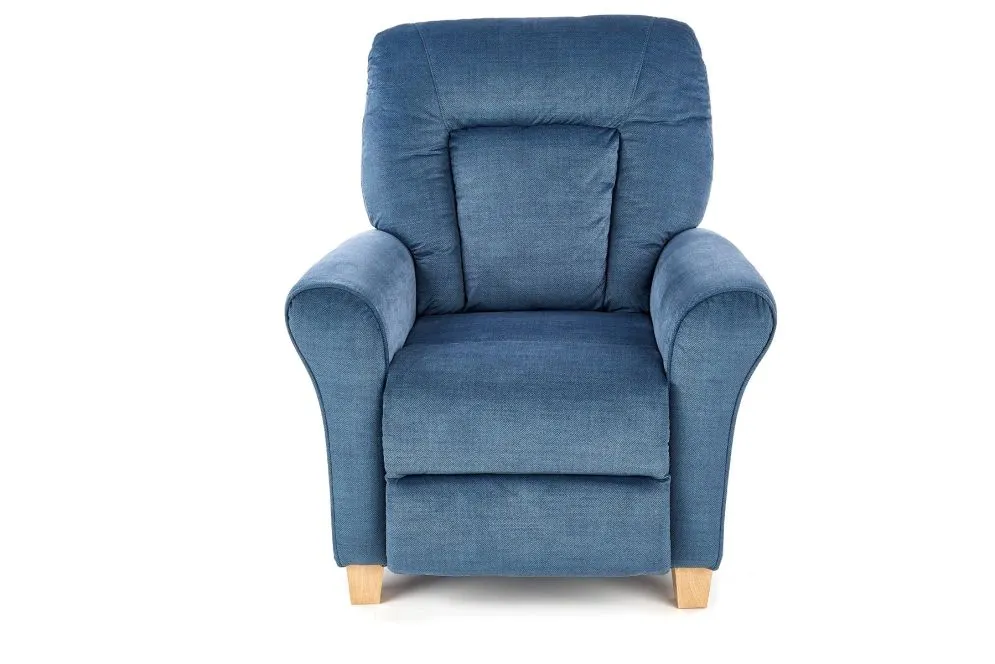 Fotel BARD niebieski rozkładany z podnóżkiem | MIRAT.
