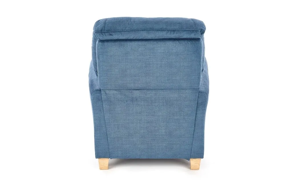 Fotel BARD niebieski rozkładany z podnóżkiem | MIRAT.