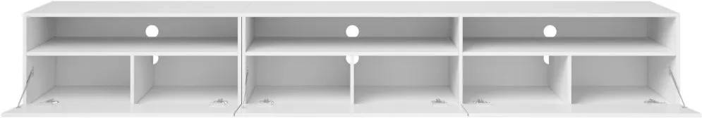 Szafka RTV BAROS 270 biała połysk stojąca/wisząca HELVETIA | MIRAT. styl GLAMOUR kolekcja BAROS