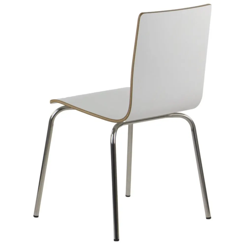 Krzesło ze sklejki laminowanej WERDI B białe/stal nierdzewna kuchenne I sklep meblowy MIRAT.