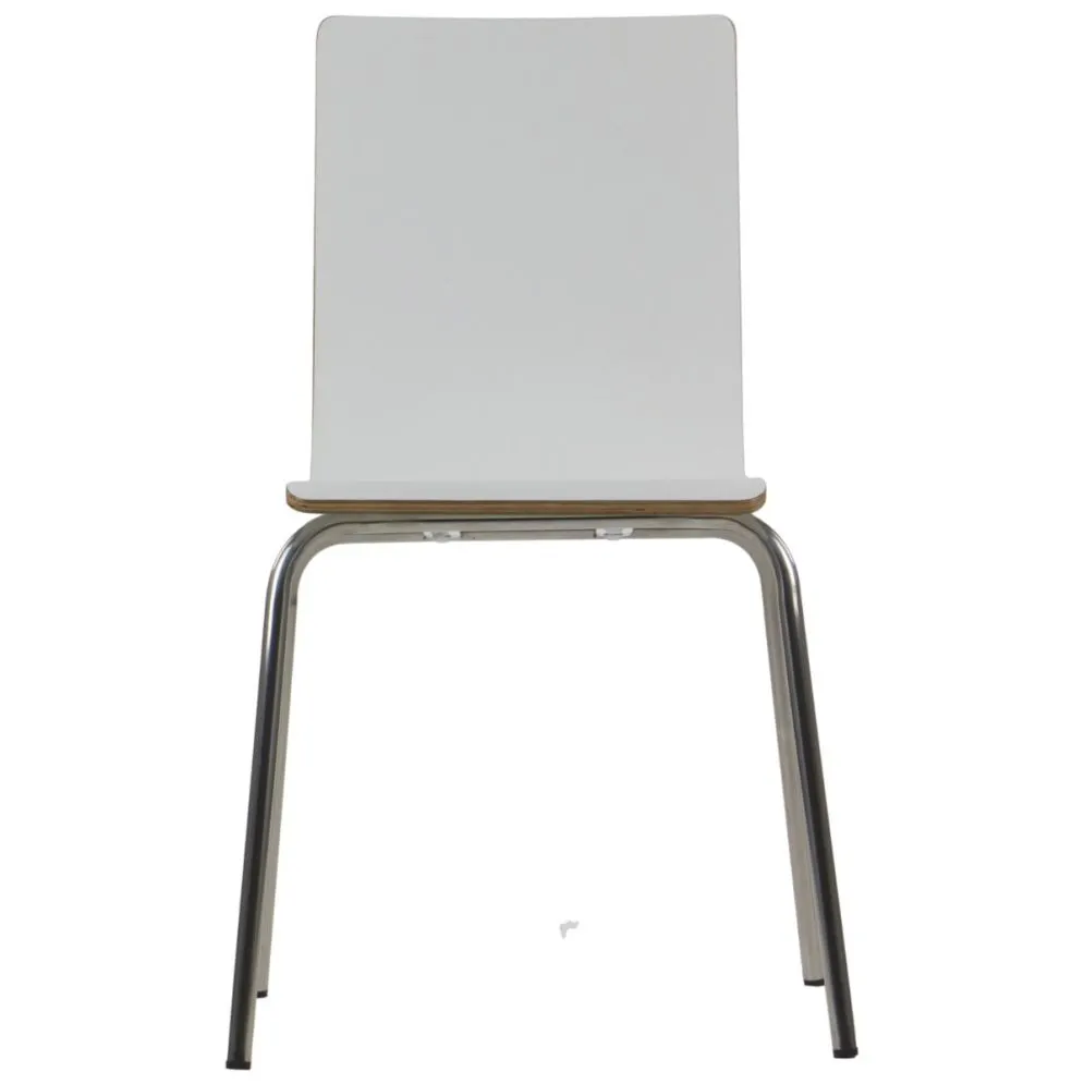 Krzesło ze sklejki laminowanej WERDI B białe/stal nierdzewna kuchenne I sklep meblowy MIRAT.