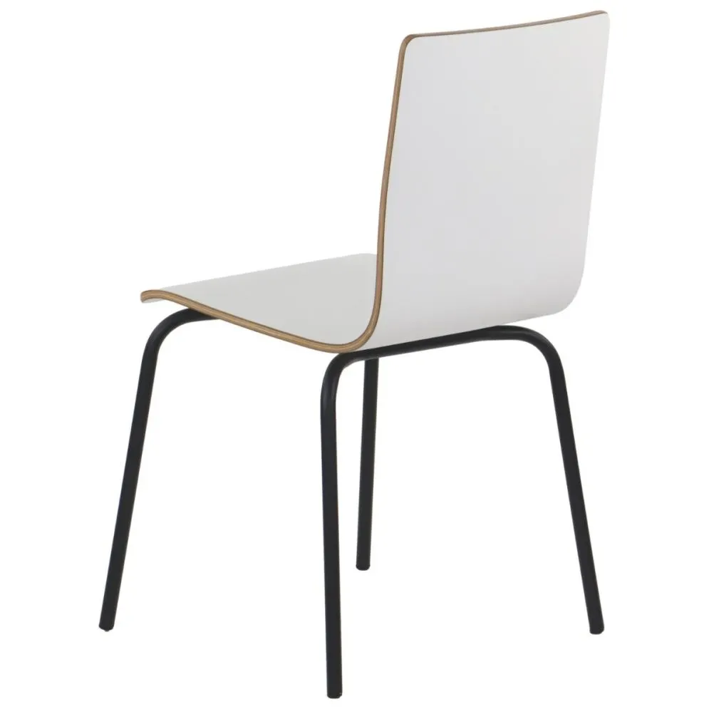 Krzesło ze sklejki laminowanej WERDI B białe/czarne do kawiarni I sklep meblowy MIRAT.