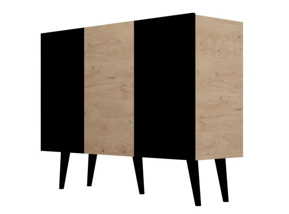 Komoda TORONTO dąb artisan/czarna w stylu loft I sklep meblowy MIRAT. styl SKANDYNAWSKI kolekcja TORONTO