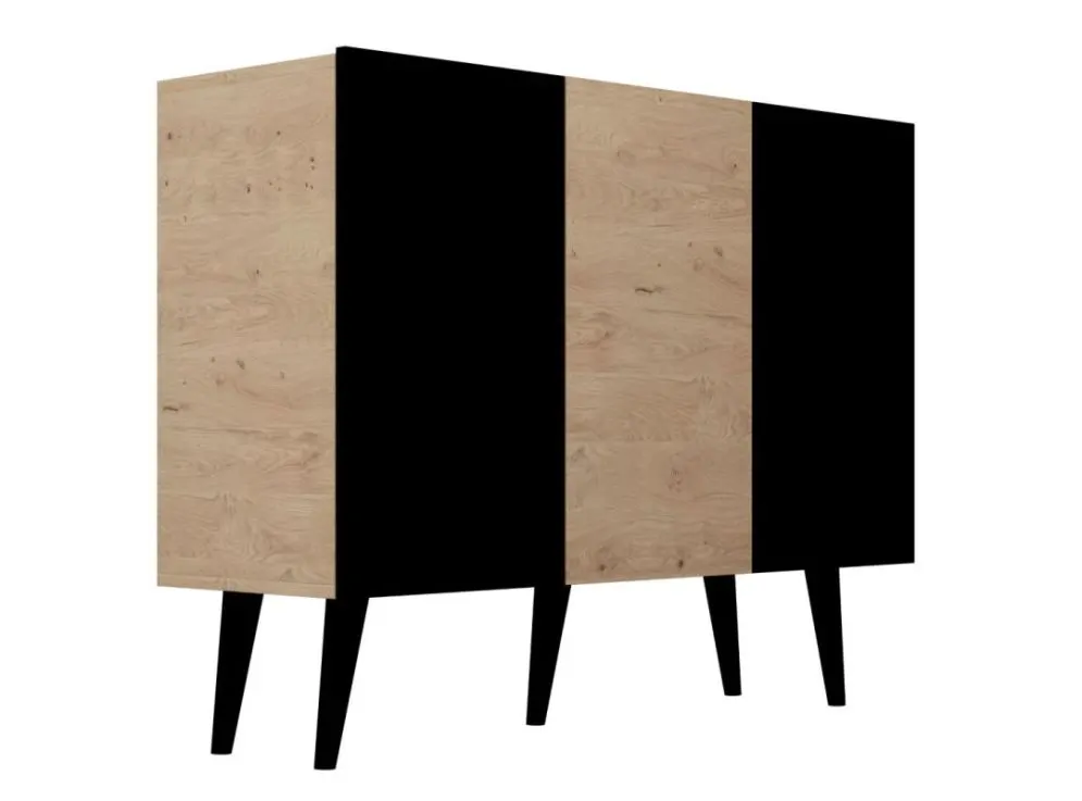 Komoda TORONTO dąb artisan/czarna w stylu loft I sklep meblowy MIRAT. styl SKANDYNAWSKI kolekcja TORONTO