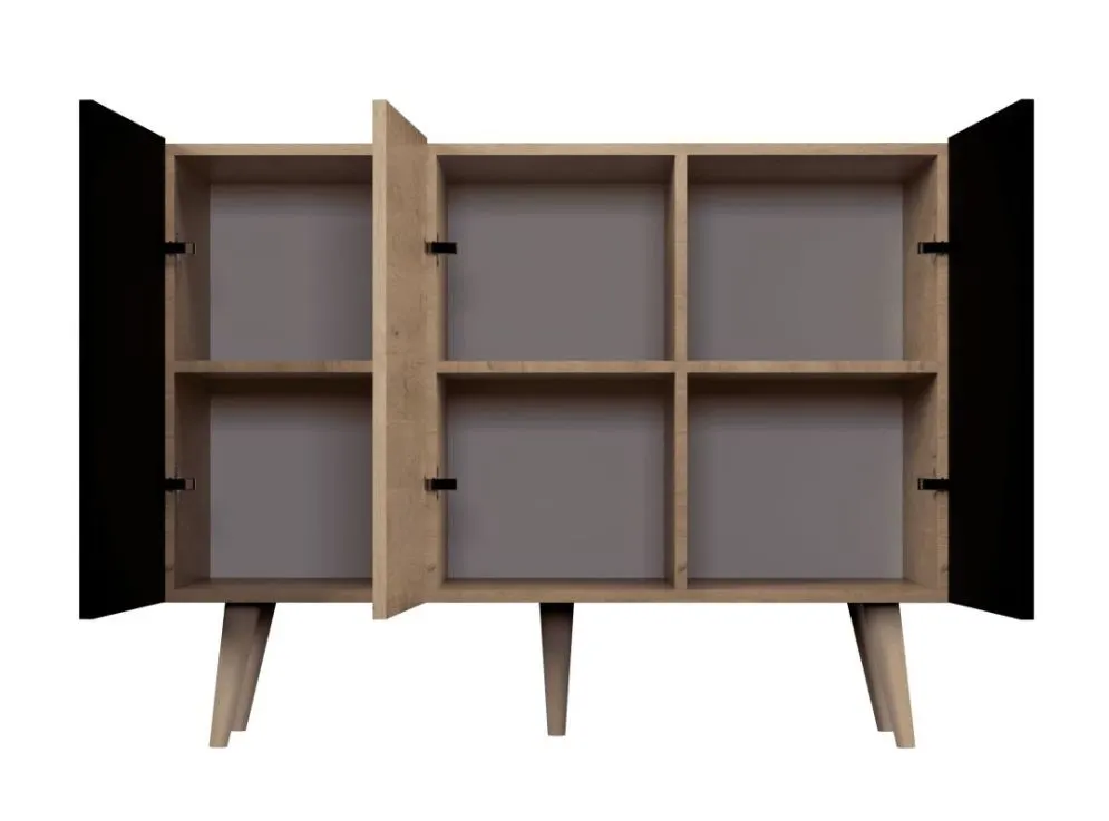 Komoda TORONTO dąb artisan/czarna w stylu loft I sklep meblowy MIRAT. styl SKANDYNAWSKI kolekcja TORONTO