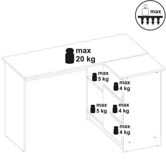 Biurko narożne BEGA dąb artisan młodzieżowe I sklep meblowy MIRAT.