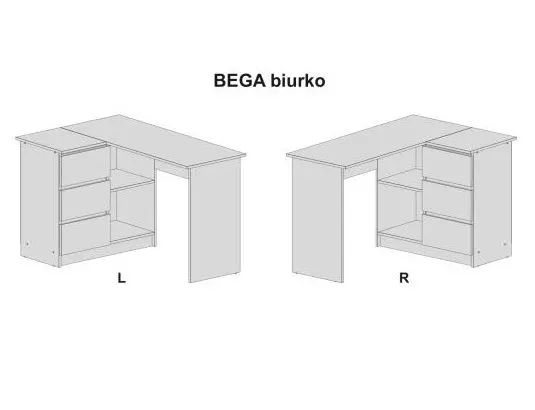 Biurko narożne BEGA białe komputerowe I sklep meblowy MIRAT. styl SKANDYNAWSKI