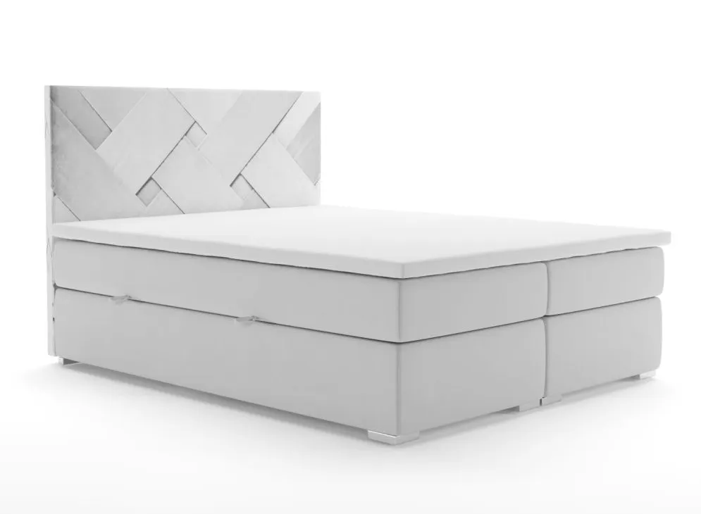 Łóżko kontynentalne FEZ 140 jasno szare velvet do sypialni w stylu loft | MIRAT. w stylu GLAMOUR kolekcja