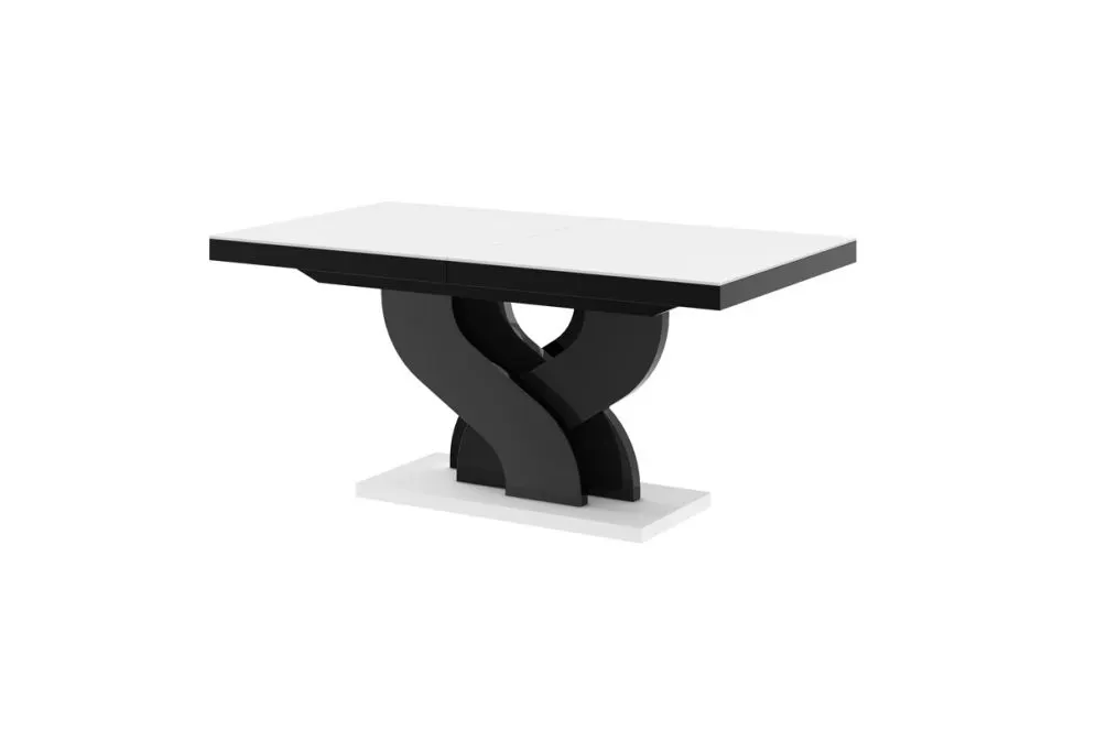 Stół rozkładany BELLA 160(256)x89 biały połysk/czarny połysk dwukolorowy I sklep meblowy MIRAT.