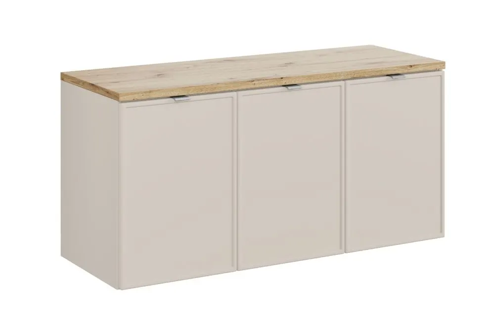 Szafka pod umywalkę BELLA CASHMERE 82-120-3D z blatem 120cm kaszmir/dąb artisan I sklep meblowy MIRAT.