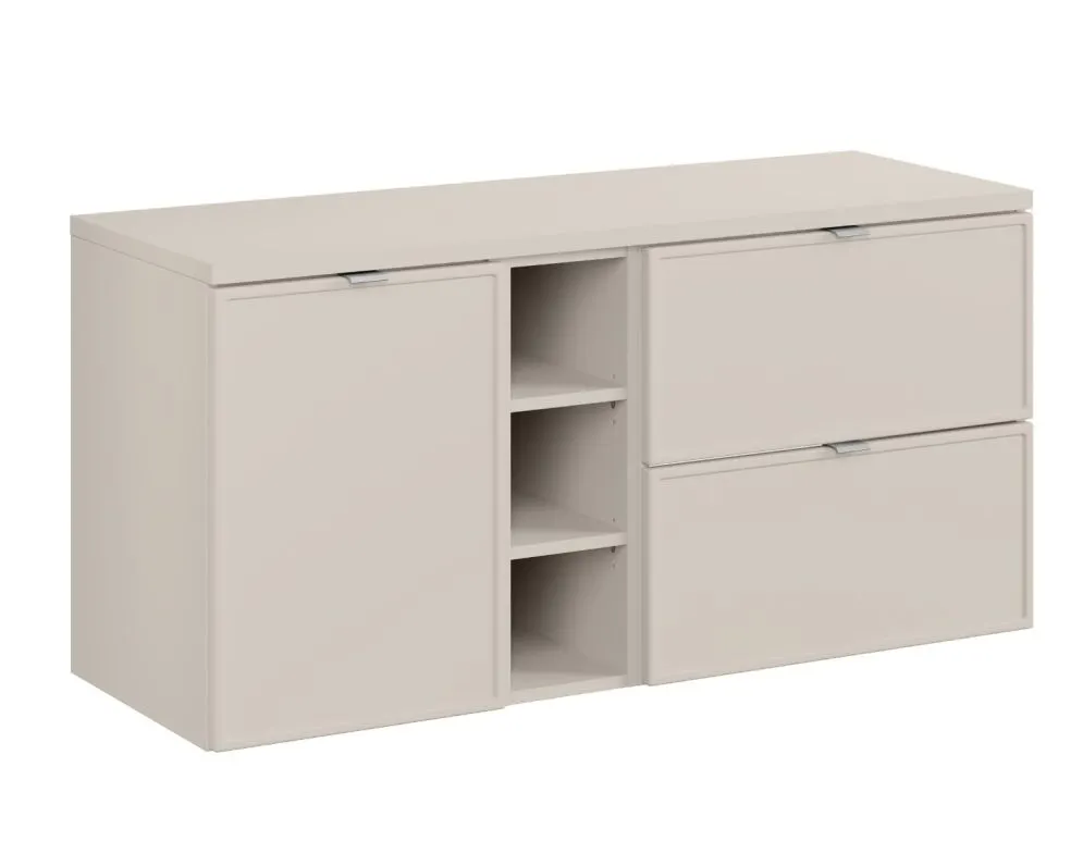 Szafka pod umywalkę nablatową BELLA CASHMERE 60cm kaszmir - zestaw z blatem 120cm I sklep meblowy MIRAT.  kolekcja BELLA CASHMERE