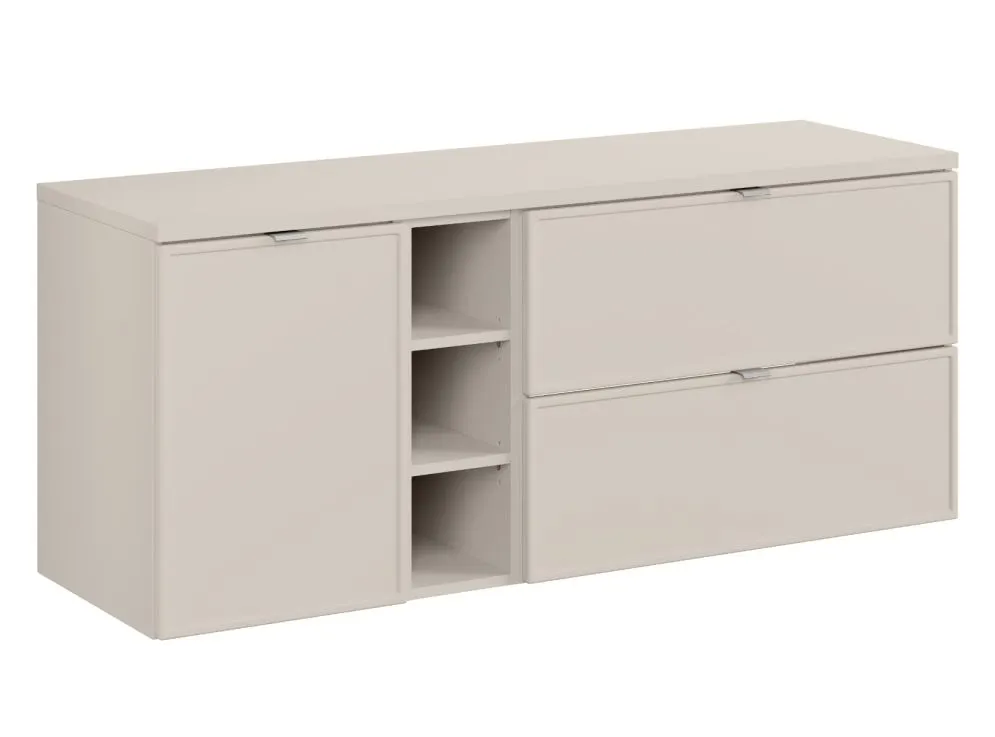 Szafka pod umywalkę nablatową BELLA CASHMERE 80cm kaszmir - zestaw z blatem 140cm I sklep meblowy MIRAT.  kolekcja BELLA CASHMERE