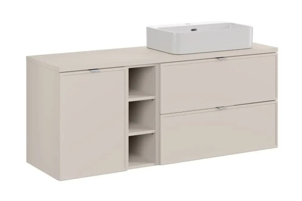 Szafka pod umywalkę nablatową BELLA CASHMERE 80cm kaszmir - zestaw z blatem 140cm I sklep meblowy MIRAT.  kolekcja BELLA CASHMERE