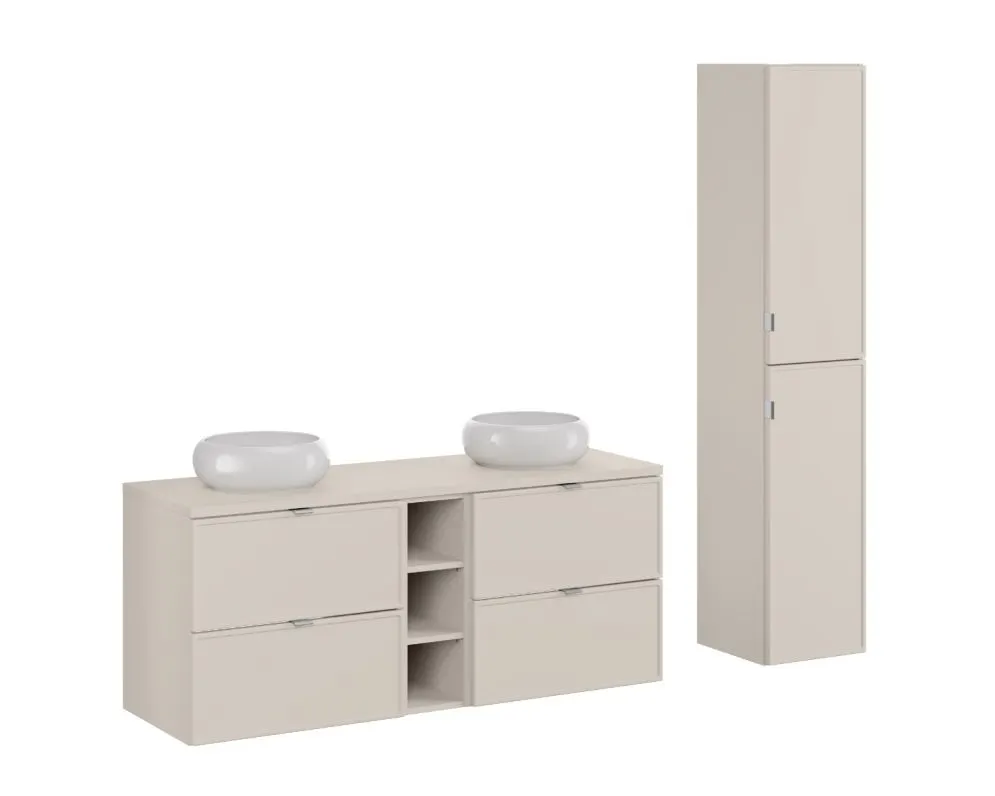 Szafka pod umywalkę BELLA CASHMERE 82-80-2S z blatem 80 cm kaszmir I sklep meblowy MIRAT.