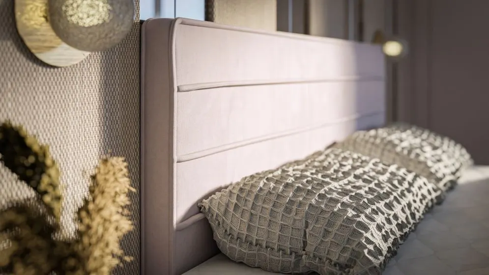 Łóżko kontynentalne DANETTI 180 szare velvet z pojemnikiem | MIRAT. w stylu GLAMOUR kolekcja