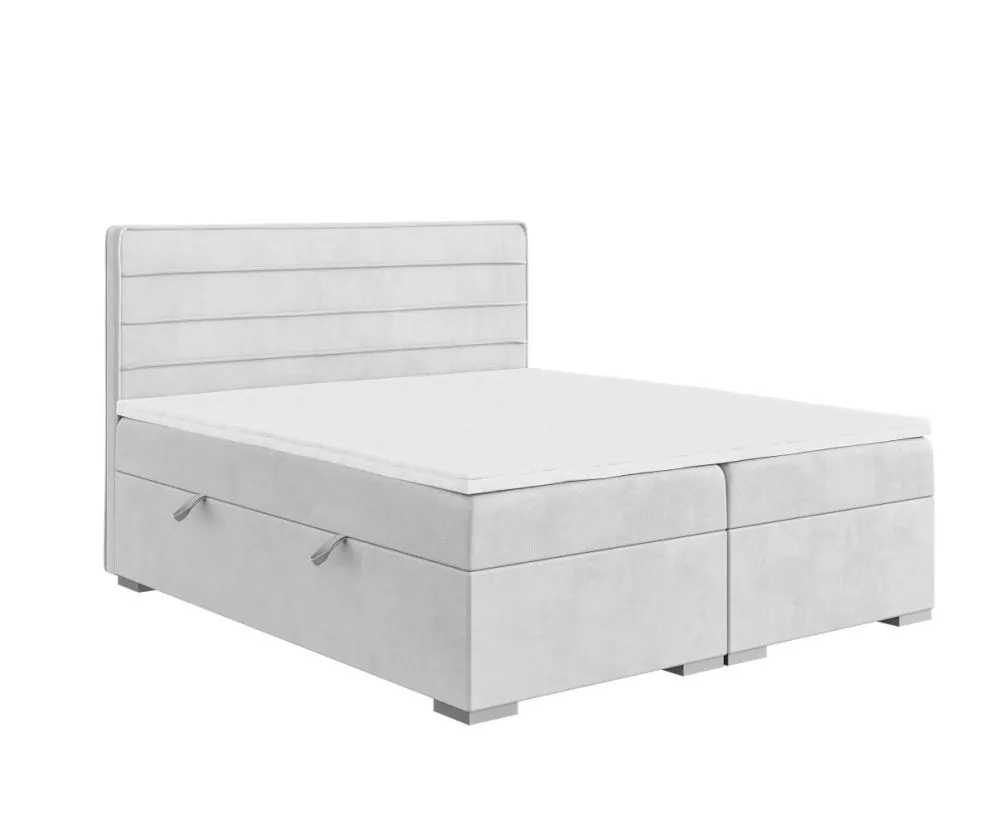 Łóżko kontynentalne DANETTI 140 jasno szare velvet do sypialni w stylu glamour | MIRAT. w stylu GLAMOUR kolekcja