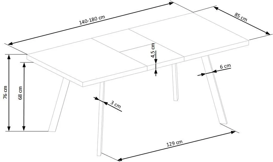 Rozkładany stół BERLIN w stylu loftowym | MIRAT. w stylu LOFT kolekcja