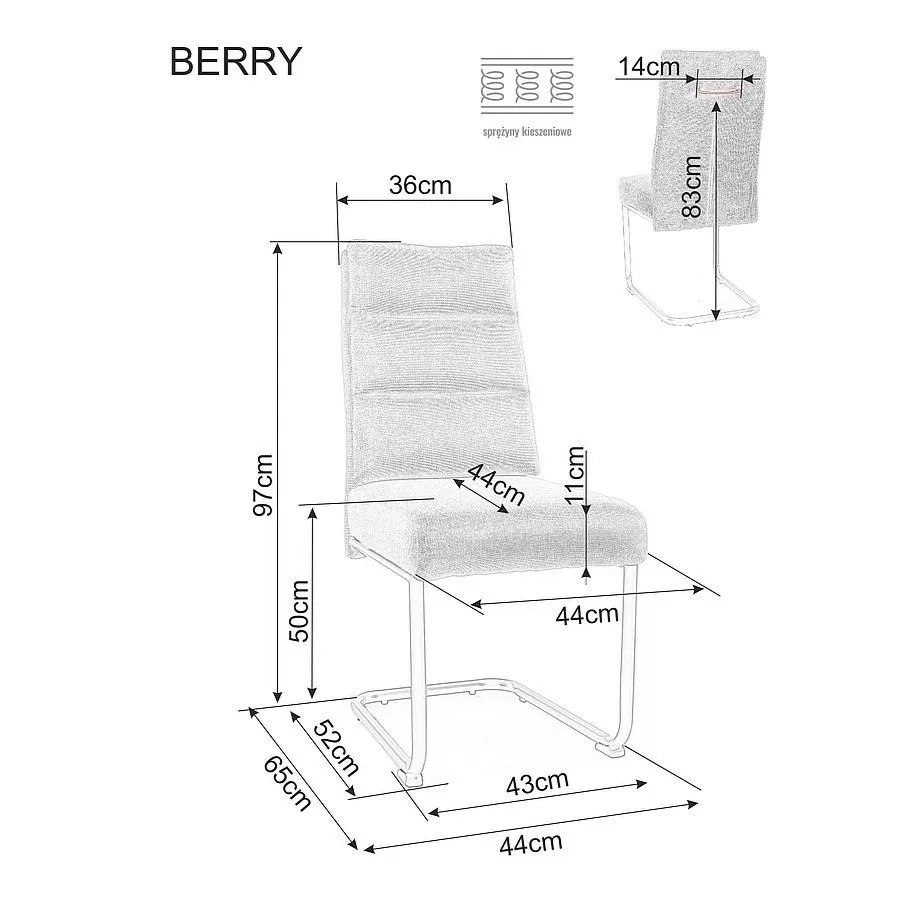 Krzesło tapicerowane BERRY BREGO beżowe nowoczesne I sklep meblowy MIRAT.