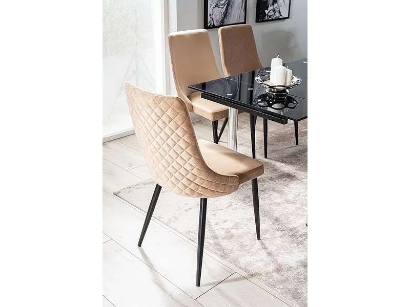 Krzesło PIANO B VELVET beżowe welurowe w stylu glamour | MIRAT. w stylu GLAMOUR kolekcja