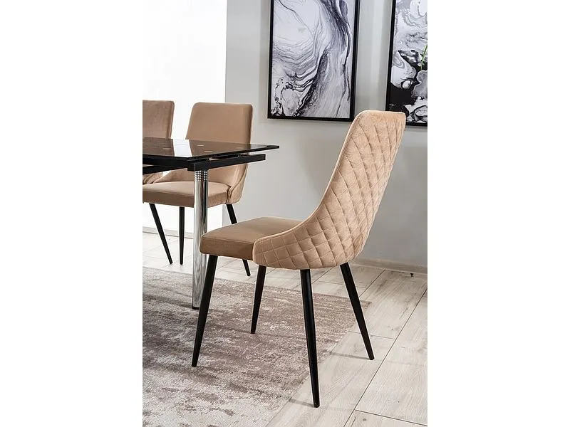 Krzesło PIANO B VELVET beżowe welurowe w stylu glamour | MIRAT. w stylu GLAMOUR kolekcja