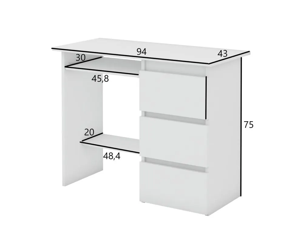 Biurko BANDI 1 dąb sonoma młodzieżowe proste | MIRAT. w stylu kolekcja