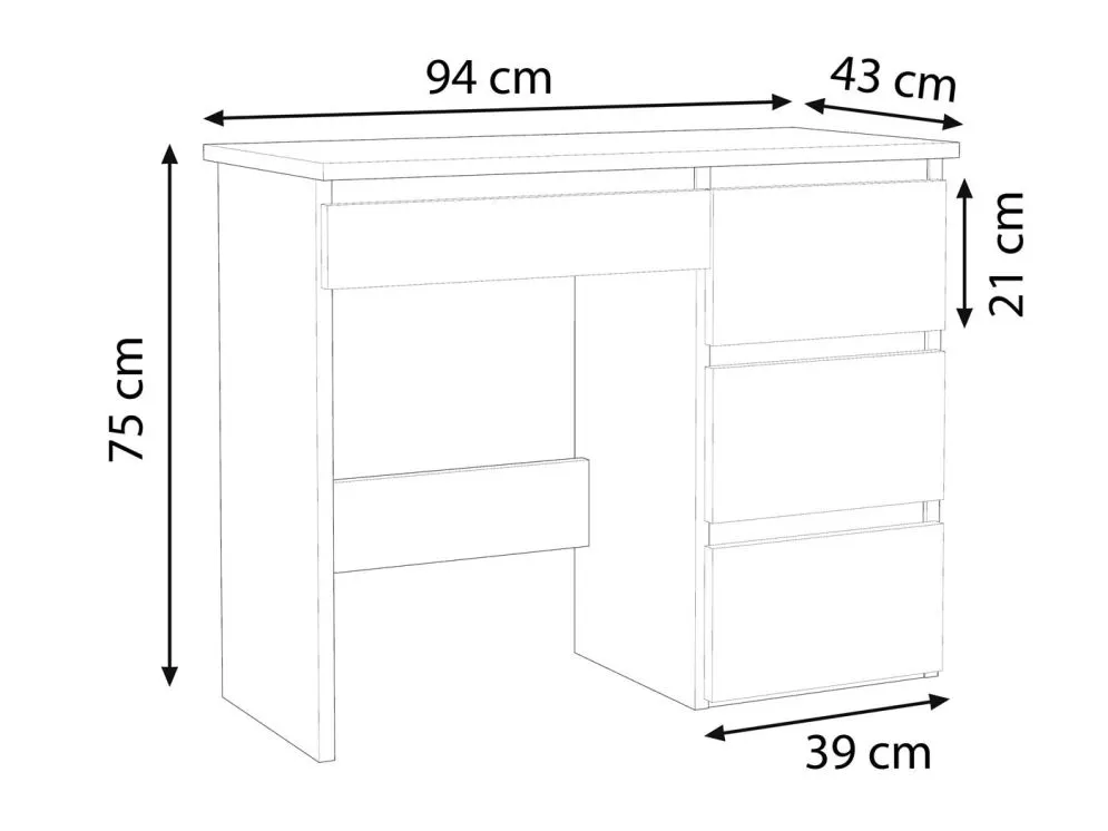 Biurko BANDI 2 dąb sonoma dla dzieci | MIRAT. w stylu  kolekcja