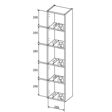 Szafka łazienkowa Line Reed Green D 80-03-2D zielona wysoki słupek I sklep meblowy MIRAT. styl RYFLOWANY