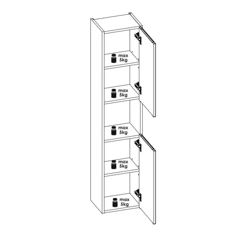 Szafka łazienkowa NOVA WHITE 80-03-2D biała dwudrzwiowa I sklep meblowy MIRAT. styl RYFLOWANY
