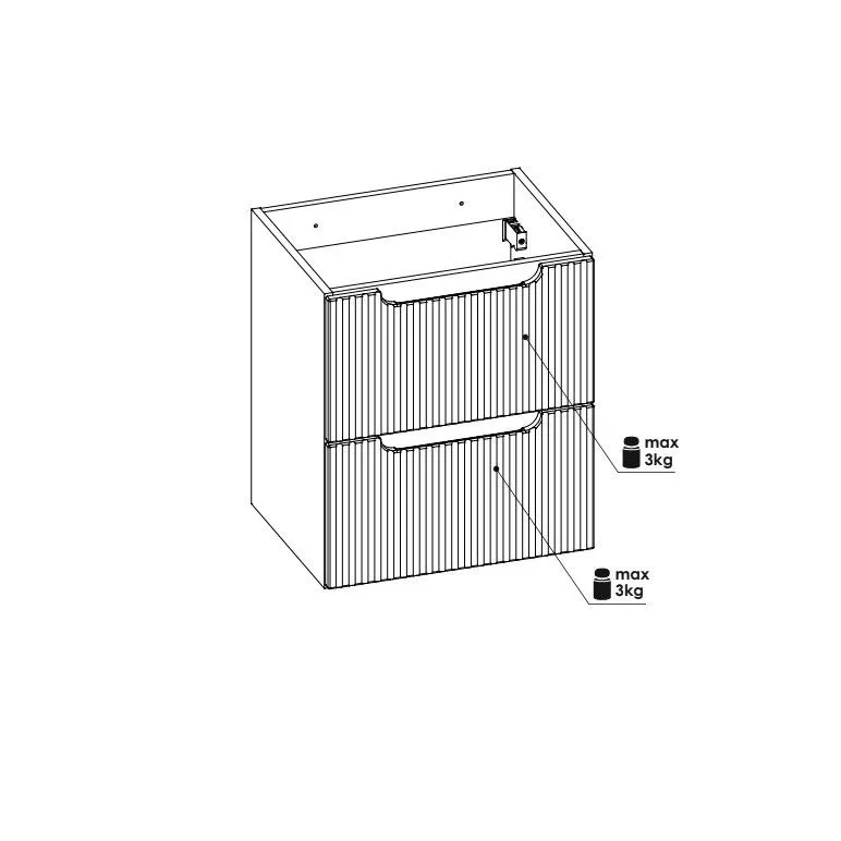 Szafka pod umywalkę NOVA BLACK 82-50-2S 50cm czarna z szufladami I sklep meblowy MIRAT. styl RYFLOWANY