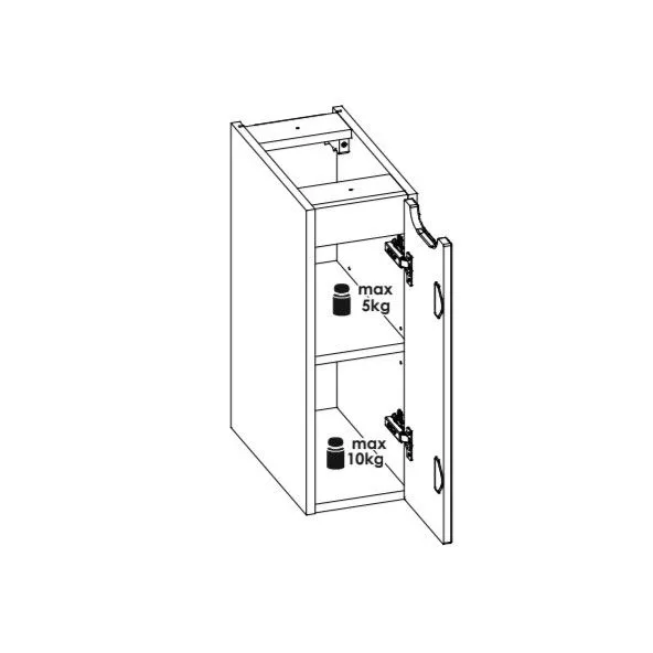 Szafka łazienkowa NOVA OAK 81-20-1D 20cm dąb coast evoke pod blat I sklep meblowy MIRAT. styl SKANDYNAWSKI