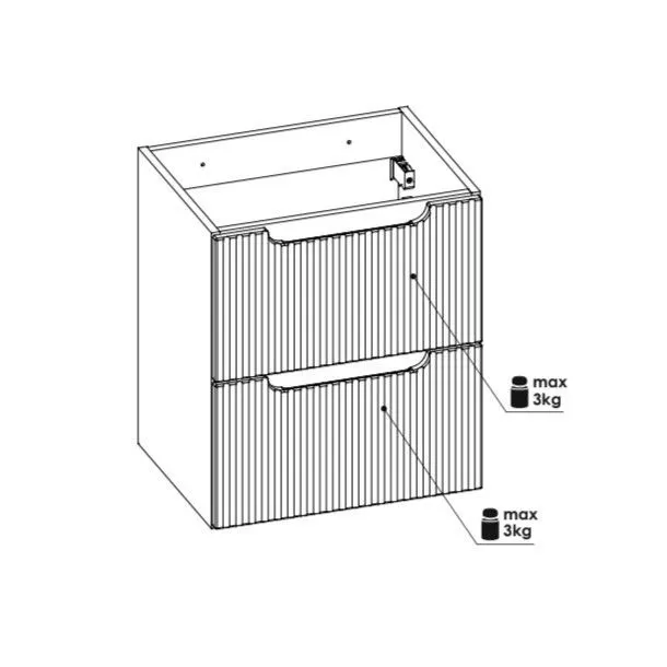 Szafka pod umywalkę NOVA WHITE 82-50-2S 50cm biała z szufladami I sklep meblowy MIRAT. styl RYFLOWANY