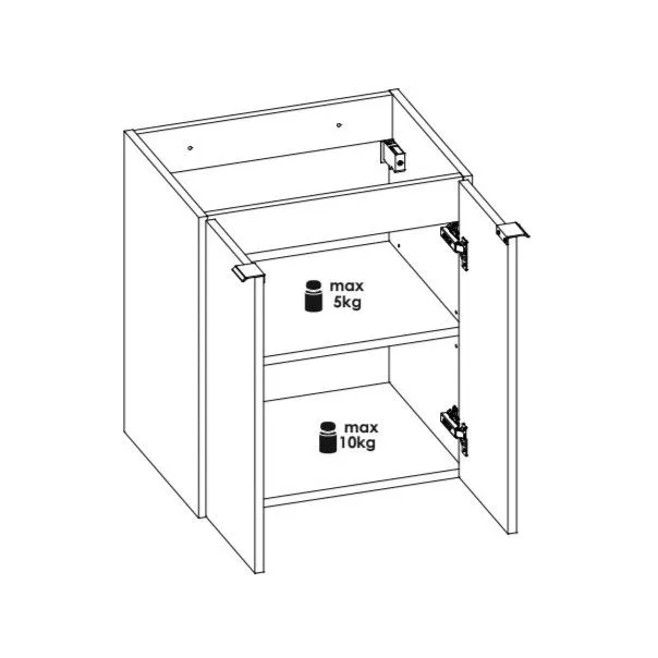 Szafka pod umywalkę NOVA OAK 82-50-2D 50cm dąb coast evoke w stylu rustykalnym I sklep meblowy MIRAT. styl SKANDYNAWSKI