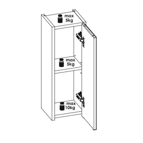 Szafka łazienkowa NOVA BLACK 83-20-1D 20cm czarna z półkami I sklep meblowy MIRAT. styl RYFLOWANY kolekcja NOVA