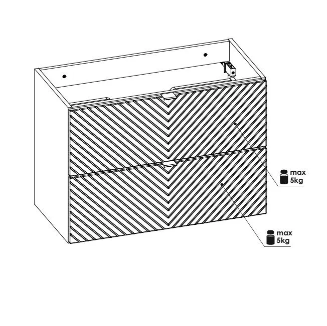 Szafka pod umywalkę VIVA CASHMERE 2S 80cm kaszmirowy mat I sklep meblowy MIRAT. styl GLAMOUR, RYFLOWANY