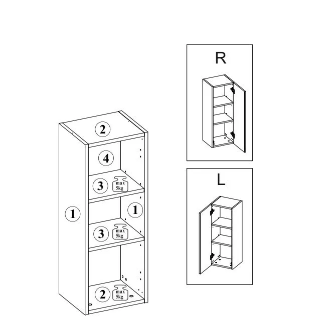 Wisząca szafka łazienkowa DALIA CASHMERE 1D 30 cm kaszmirowy mat I sklep meblowy MIRAT. styl SKANDYNAWSKI kolekcja DALIA CD