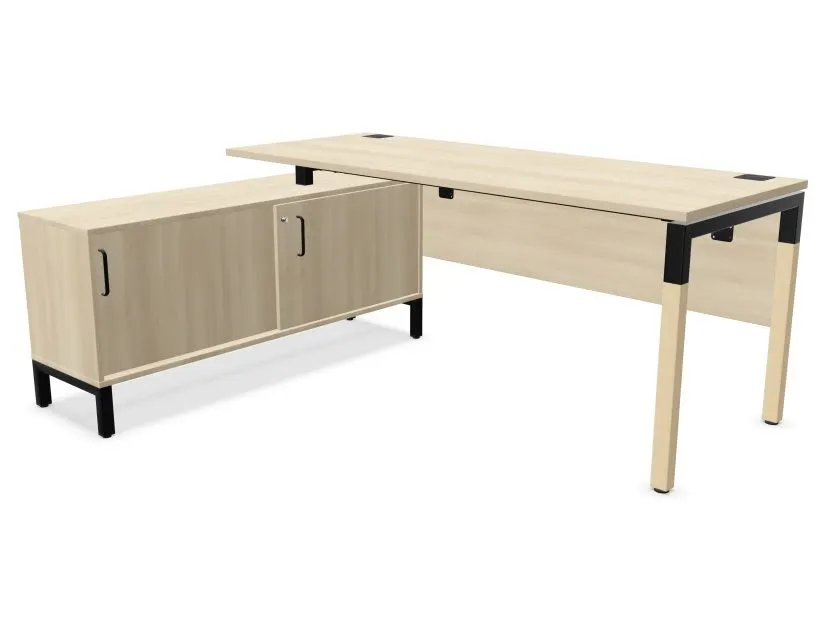 Biurko narożne CS5040 180x70 akacjowe z szafką I sklep meblowy MIRAT.