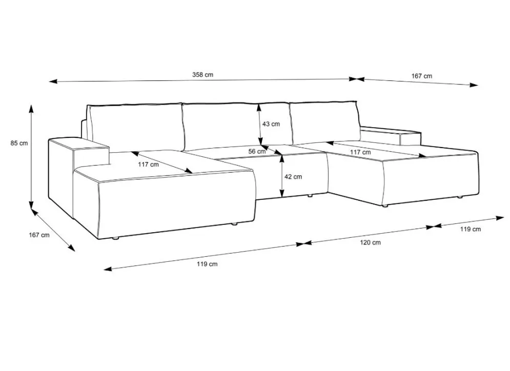 Narożnik z funkcją spania FELICIA U1 kremowy sztruksowy I sklep meblowy MIRAT.